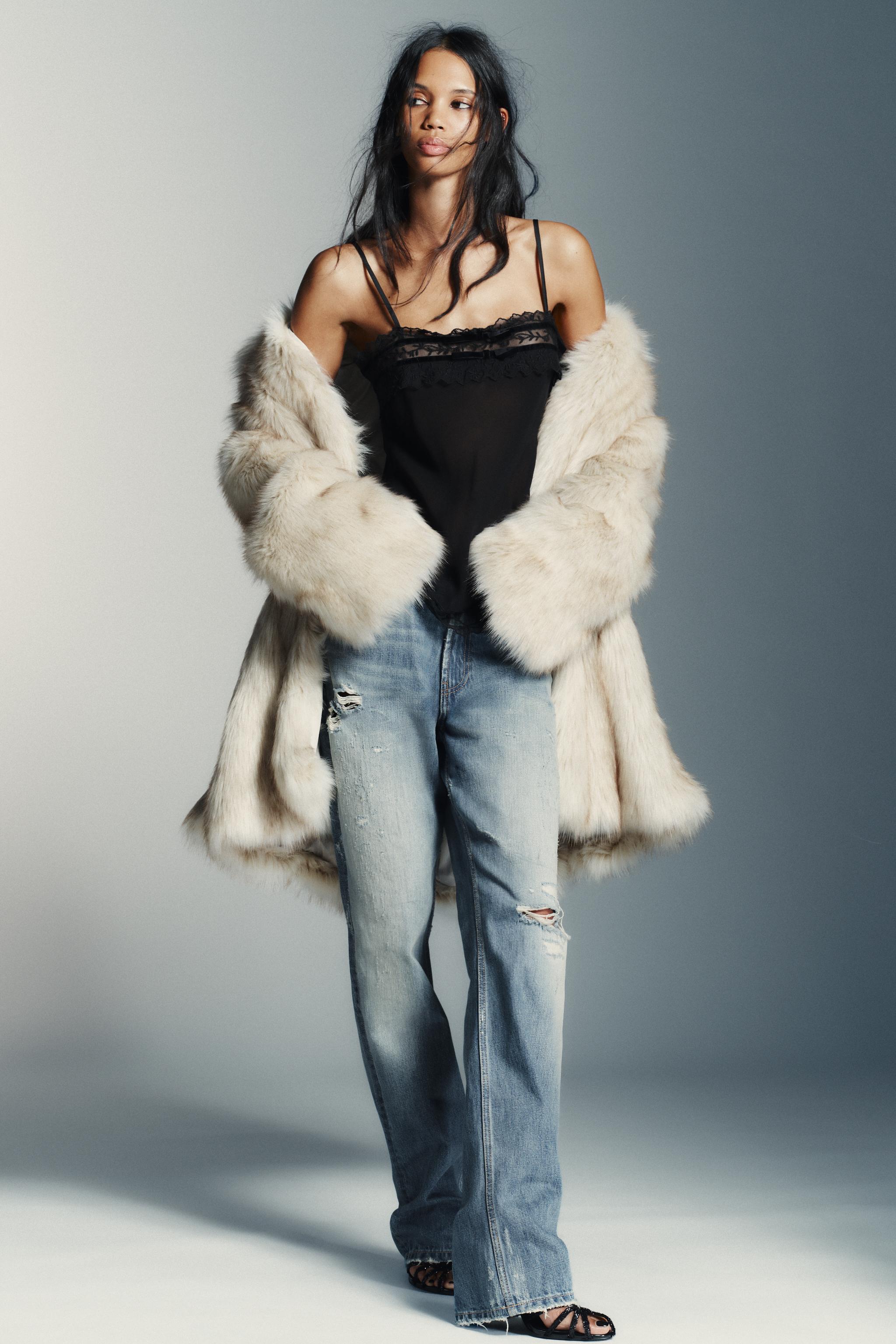 ジョーゼットコンビネーションリボントップス - ブラック | ZARA Japan