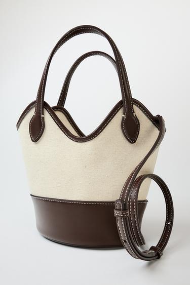 SAC BIMATIÈRE EN TOILE - Beige clair de Zara