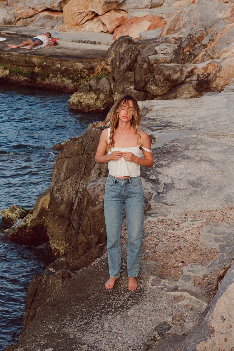 Z1975 HIGH-WAIST MOM FIT JEANS Mid-blue ZARA Australia