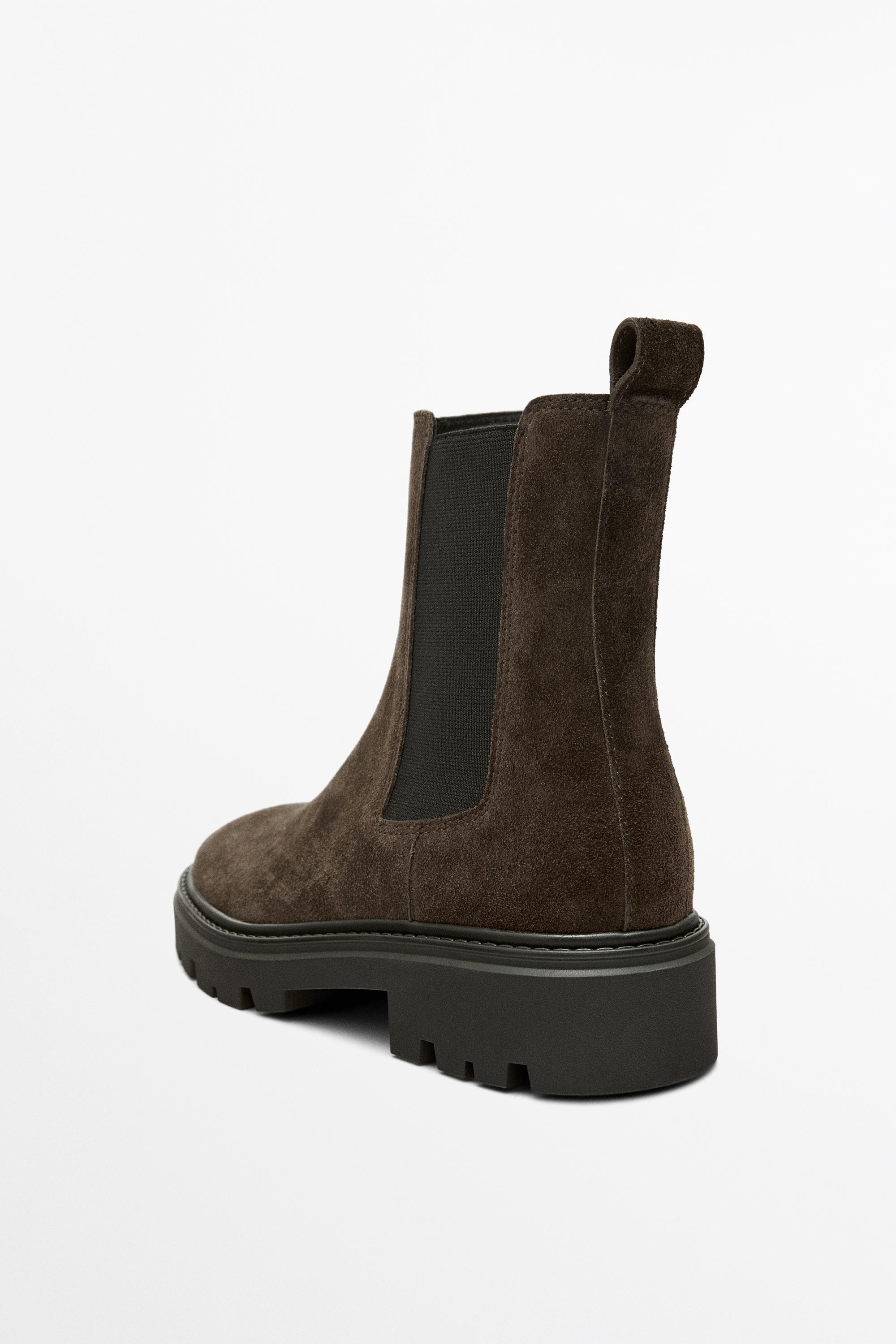 Bottines plates chelsea à semelle crantée