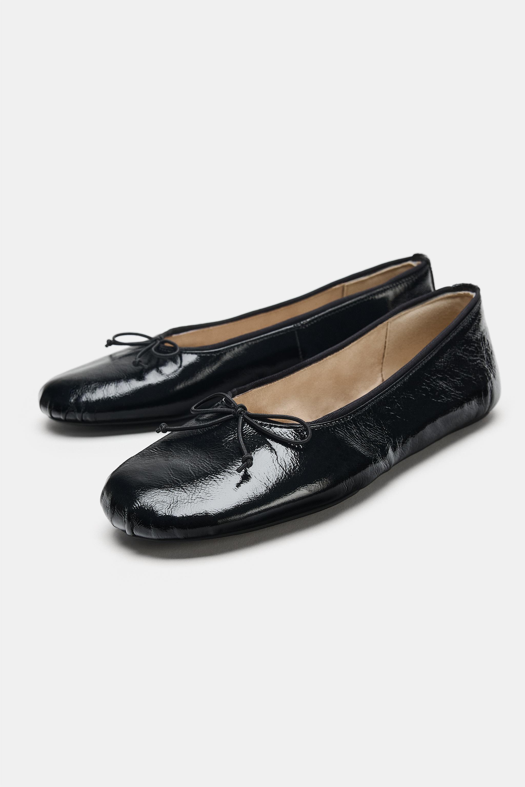 LEATHER BOW BALLET FLATS