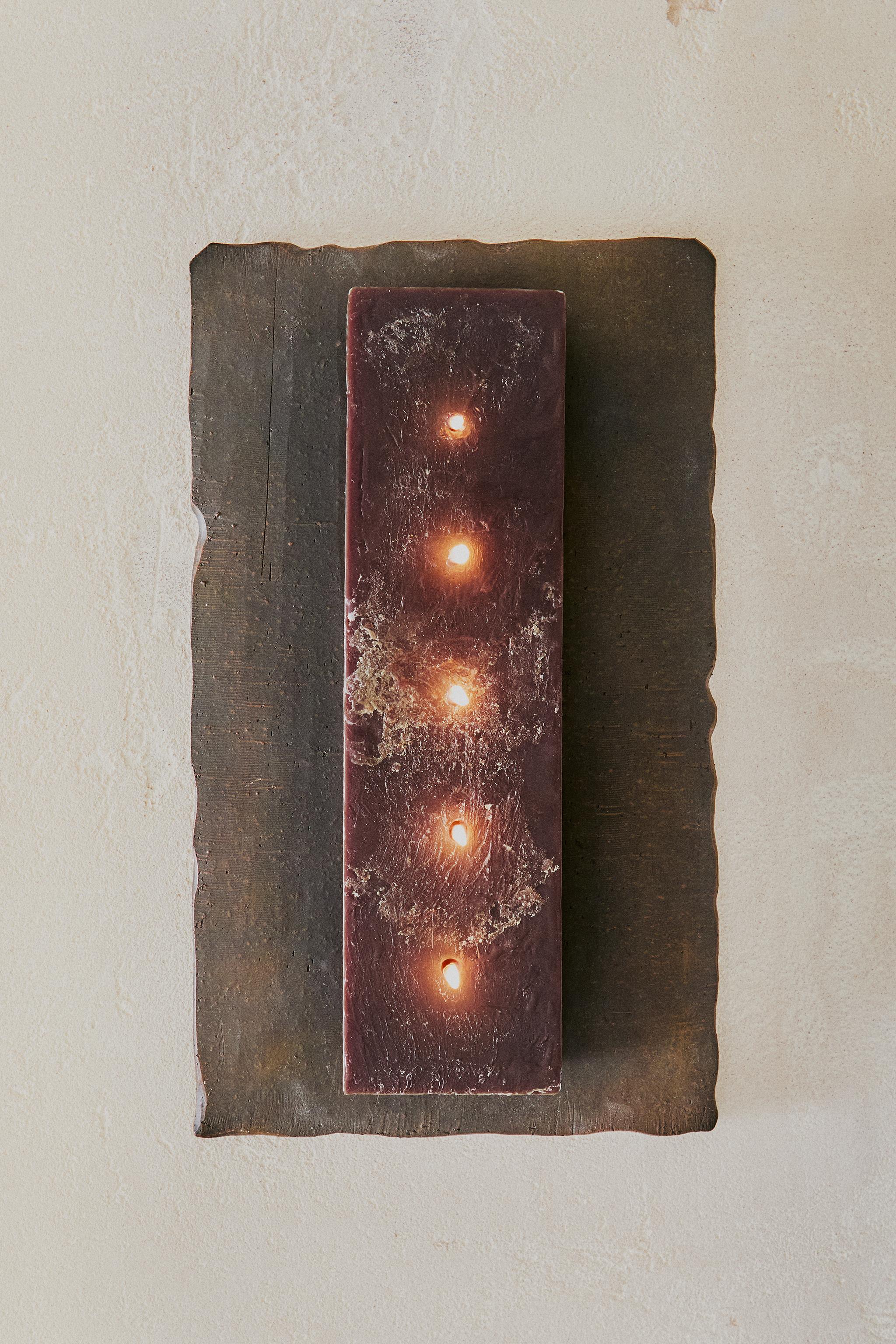 (850 G) RECTANGULAR AMBER VANILLA SCENTED CANDLE