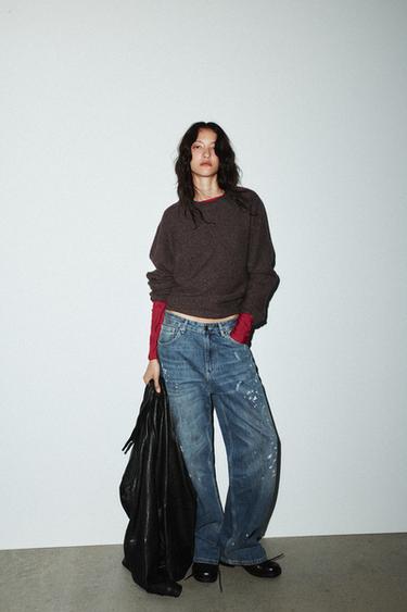 SOFT LONG SLEEVE SWEATSHIRT - Brown marl by Zara