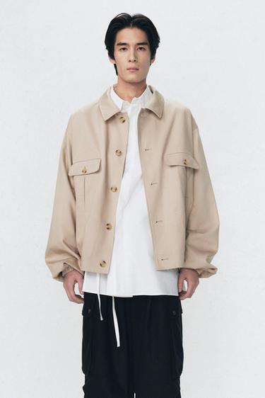 SOSHIOTSUKI X ZARA 릴렉스드핏 포켓 점퍼 - Zara 베이지