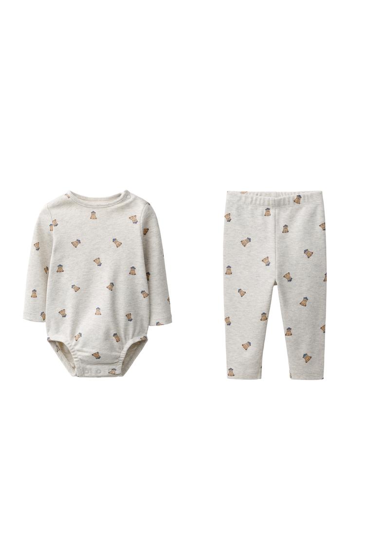 Pack body y legging estampado osos