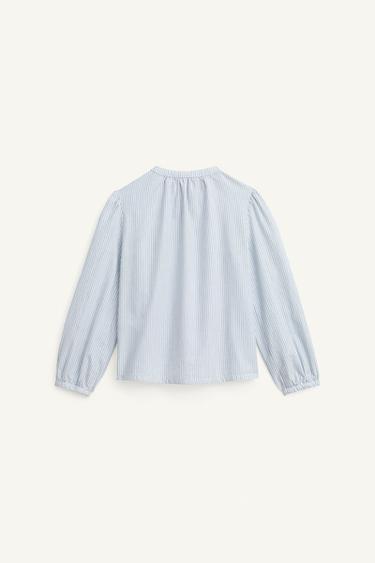 CHEMISE À RAYURES AVEC VOLANT ÉDITION LIMITÉE - Bleu / Blanc de Zara - Image 5