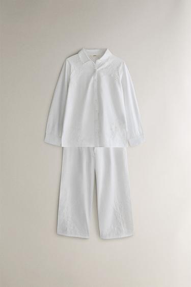 CHEMISE COTON BRODERIES - Blanc de Zara - Image 4