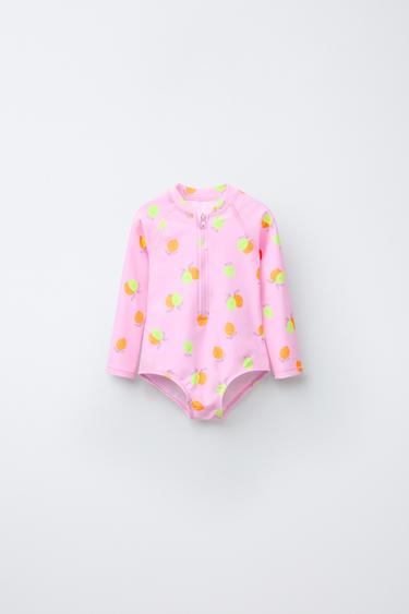 2-6 ANOS/ TRAXE DE BAÑO MAILLOT ESTAMPADO LIMÓNS - Rosa de Zara