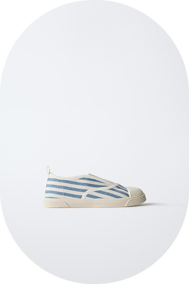 SNEAKER BAUMWOLLE MIT STREIFEN - Blau von Zara