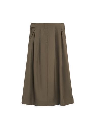 Zara Midi skirt with box pleats - Khaki
