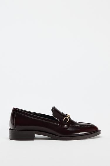 FAUX PATENTOV POVRCHOV LOAFERS SE PEZKOU - Burgundy Red by Zara
