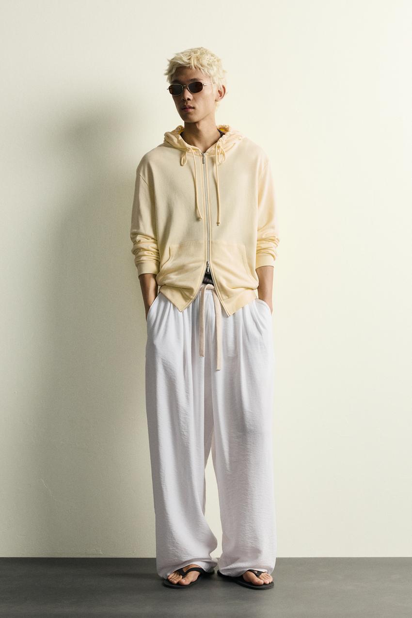 flowy dress pants Pants, Sage / S it blends practicality with subtle sophistication Zara - Relaxed Fit Flowy