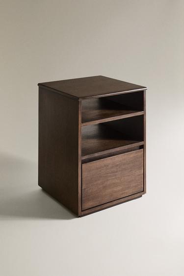 WOODEN BEDSIDE TABLE - Dark brown by Zara