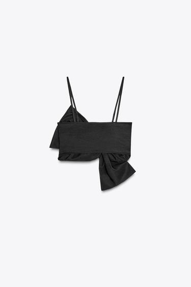 MAXI BOW CROP TOP - Black by Zara
