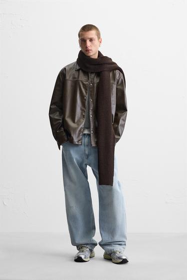 LEATHER EFFECT OVERSHIRT - Leather by Zara - Image 0