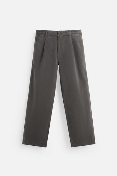 ポプリンリラックスフィットパンツカーボングレーZaraのポプリンリラックスフィットパンツ - カーボングレー 