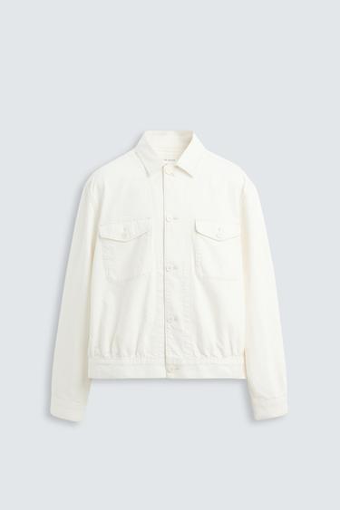 CAZADORA DENIM ALGODÓN - CÁÑAMO - Blanco roto de Zara