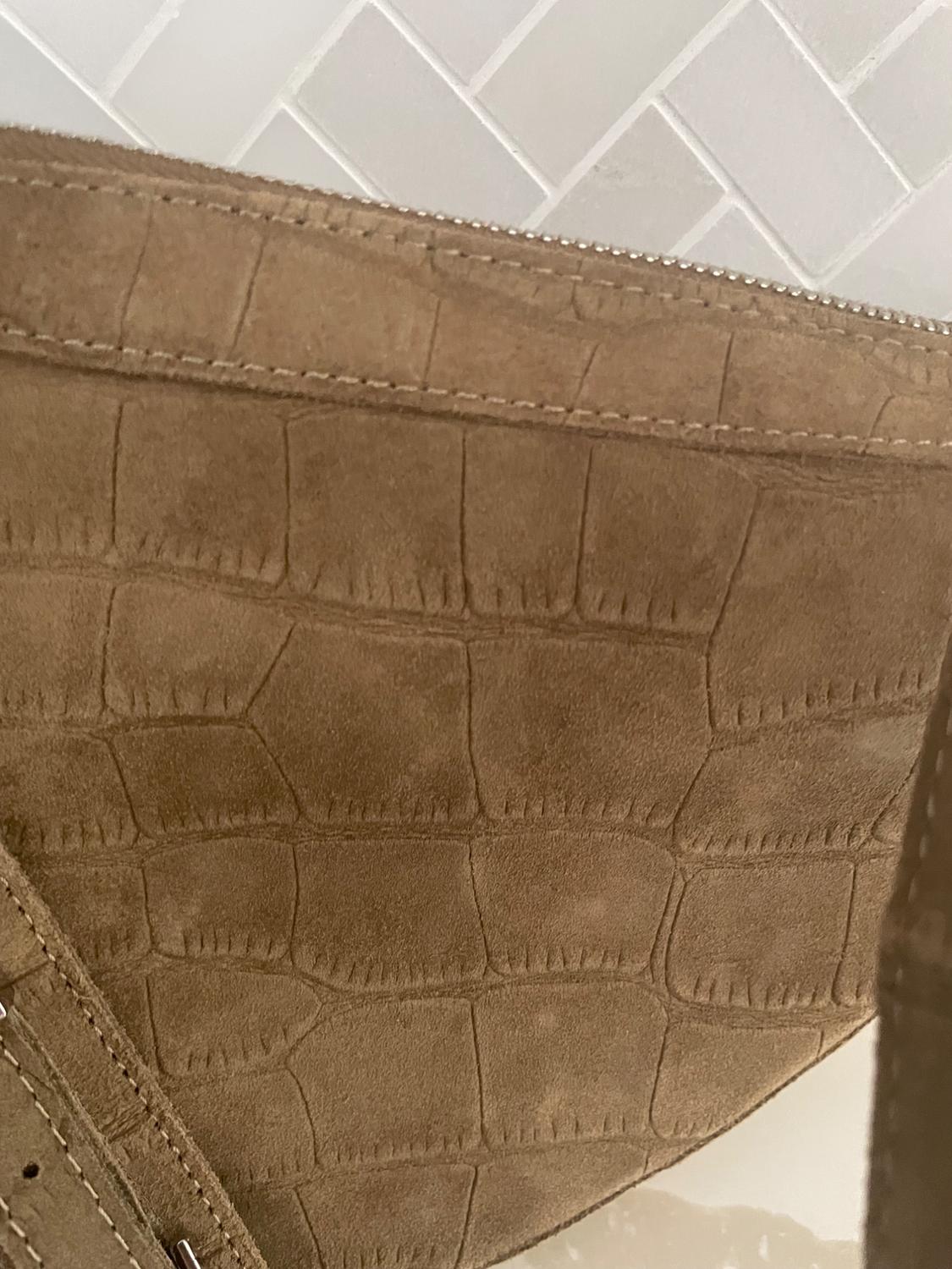 MOCK CROCK SUEDE CROSSBODY BAG - Image 5