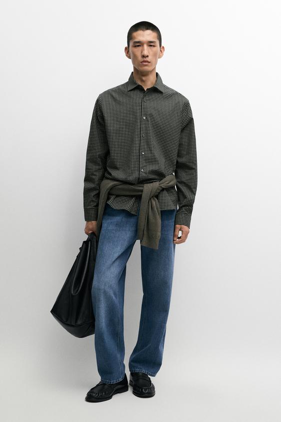 Camisa regular fit 100% algodón - Verde medio de Zara - Imagen 0
