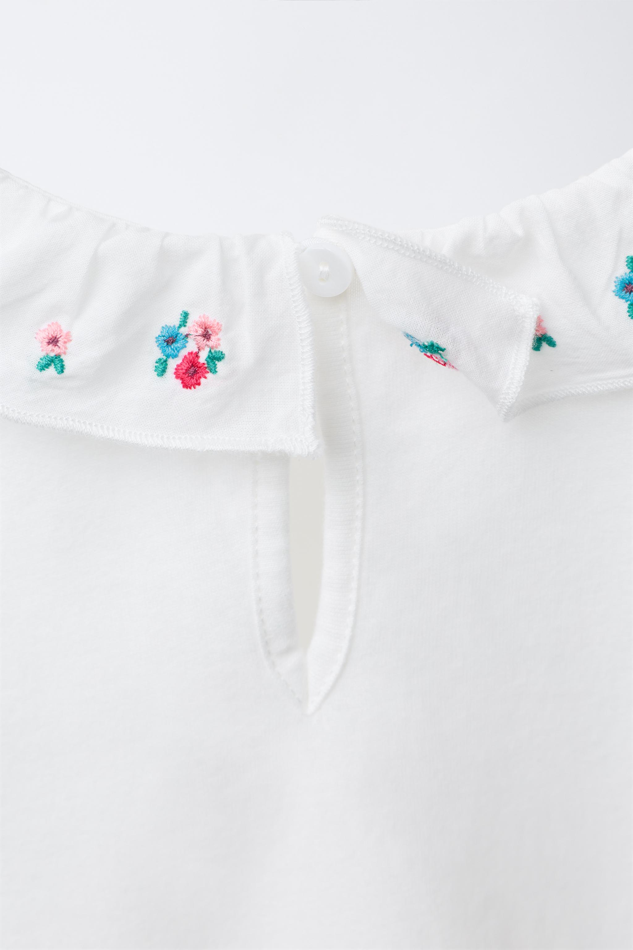 【ZARA】ZW COLLECTION 刺繍入りボディスーツ 7521/200/808 ZARA】ZW COLLECTION 刺繍入りボディスーツ 7521/200/808