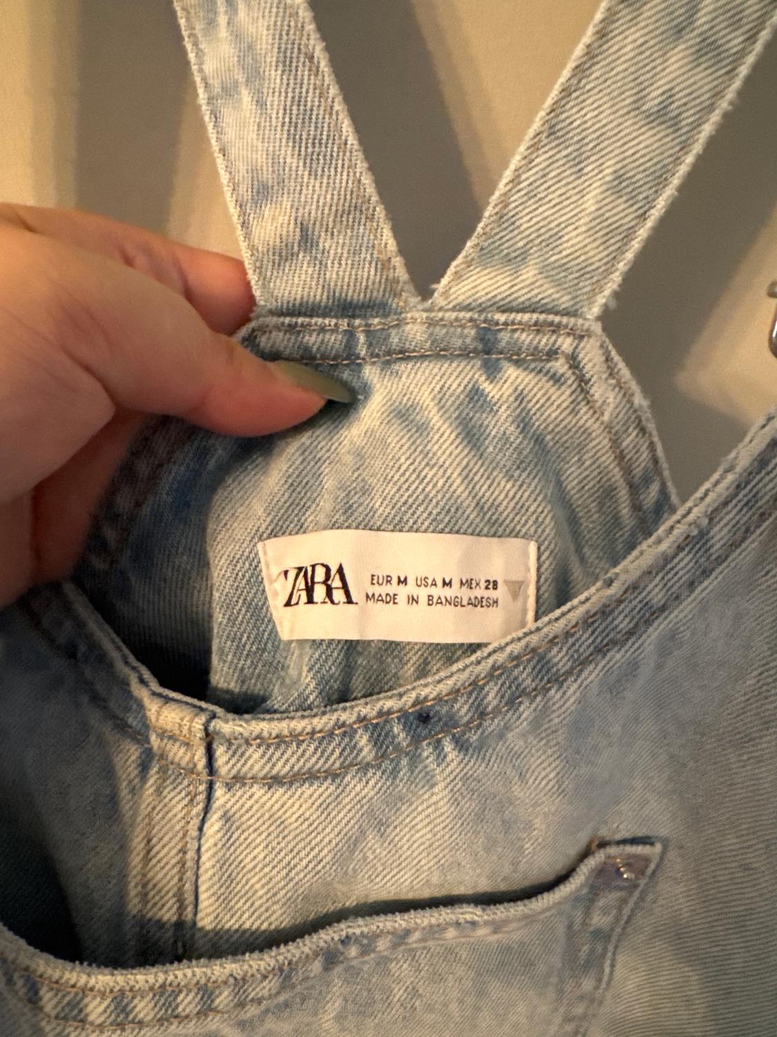 DENIM OVERALL MINI DRESS - Image 4
