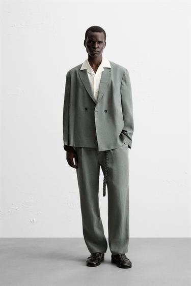 100% LINEN SUIT - Lilac / White by Zara