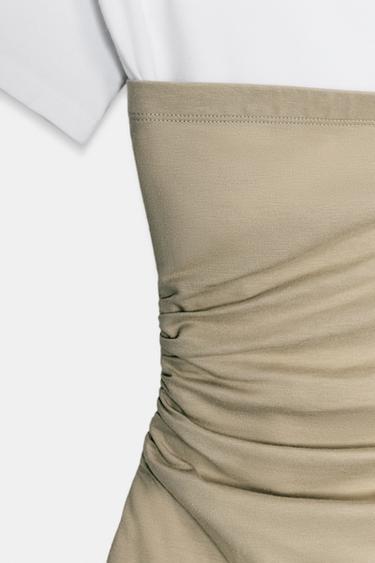 TOP ASYMÉTRIQUE À PLIS - Blanc de Zara - Image 3