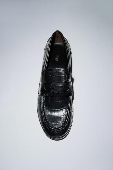 EMBOSSED PENNY LOAFERS - Black by Zara
