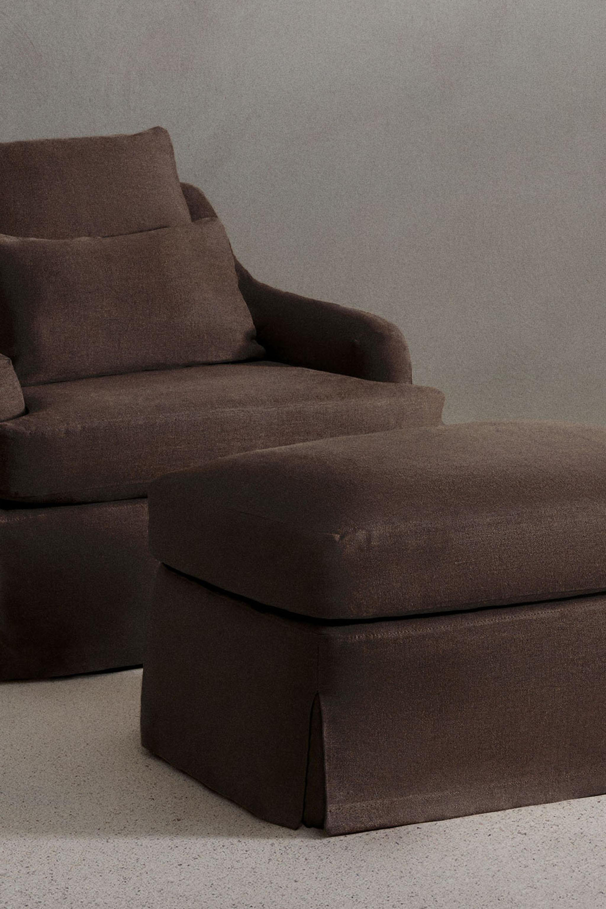 ARMCHAIR 01 LINEN COVER — Eggplant