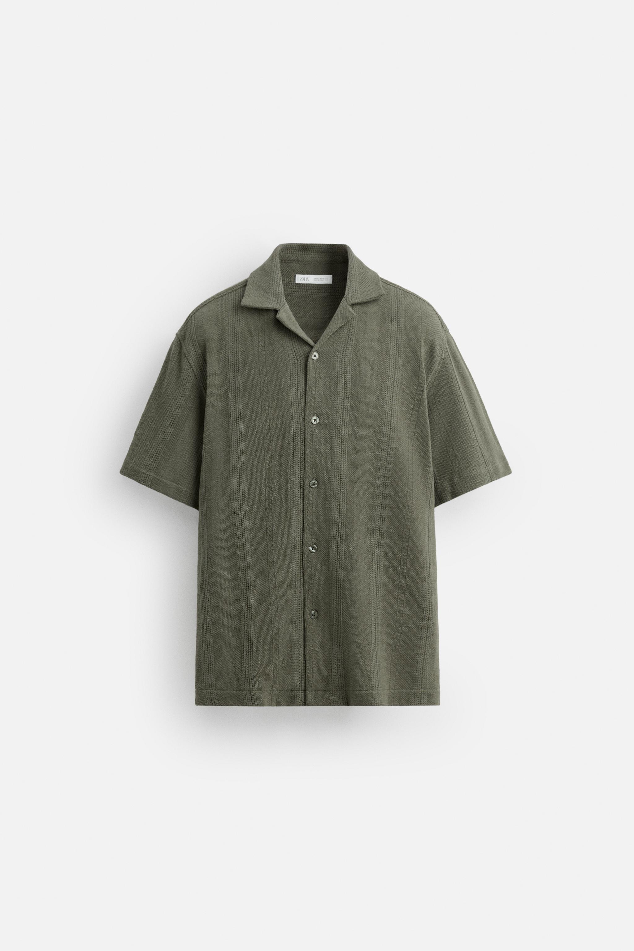 JACQUARD TEXTURED SHIRT - Mid-green | ZARA United States