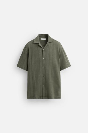 CHEMISE STRUCTURÉE JACQUARD - Vert moyen de Zara