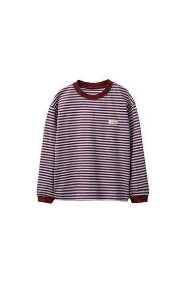 Zara STRIPED T-SHIRT BENSIMON ® X ZARA - Maroon - Image 0