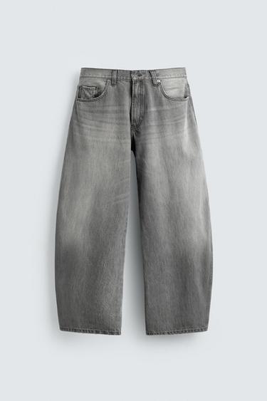 JEANS BALLOON FIT - Gris de Zara
