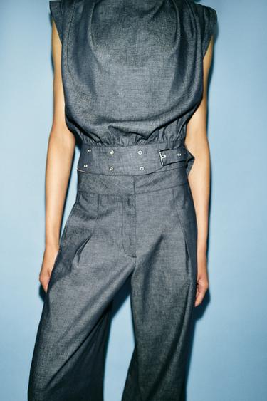 TOP LIN BOUCLE CLOUS - Indigo de Zara - Image 4