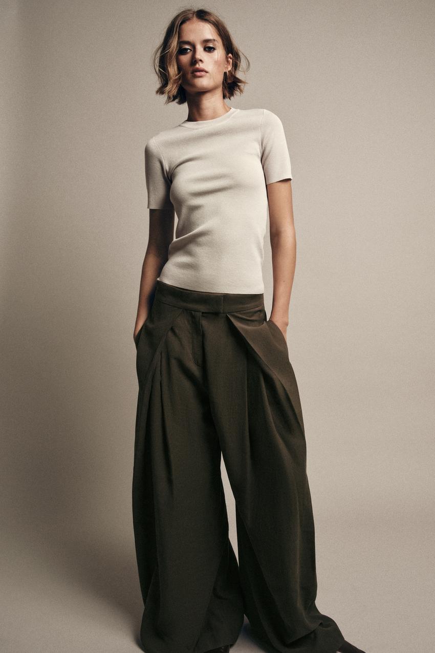 SHORT SLEEVE BASIC KNIT TOP