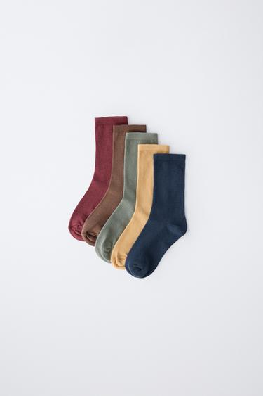 Zara FIVE-PACK OF PLAIN LONG SOCKS - Multicolored