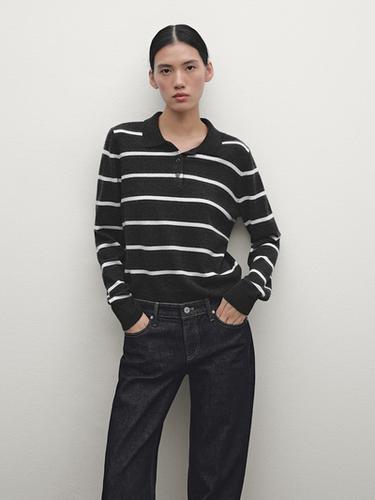 Jeans straight fit tiro bajo - Azul de Zara