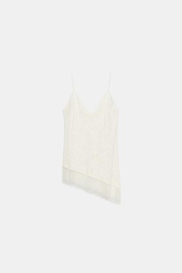 BEADED LACE TOP - Ecru by Zara - Image 5