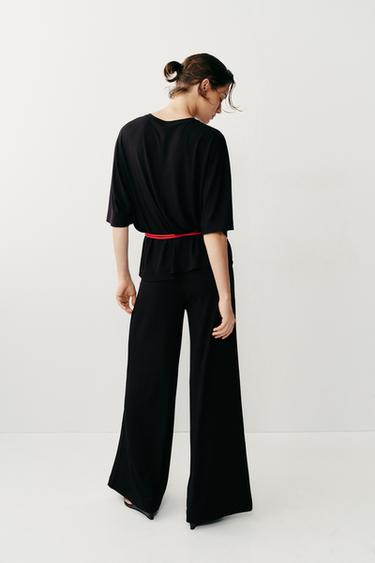 FLOWING PALAZZO TROUSERS - Black by Zara - Image 3