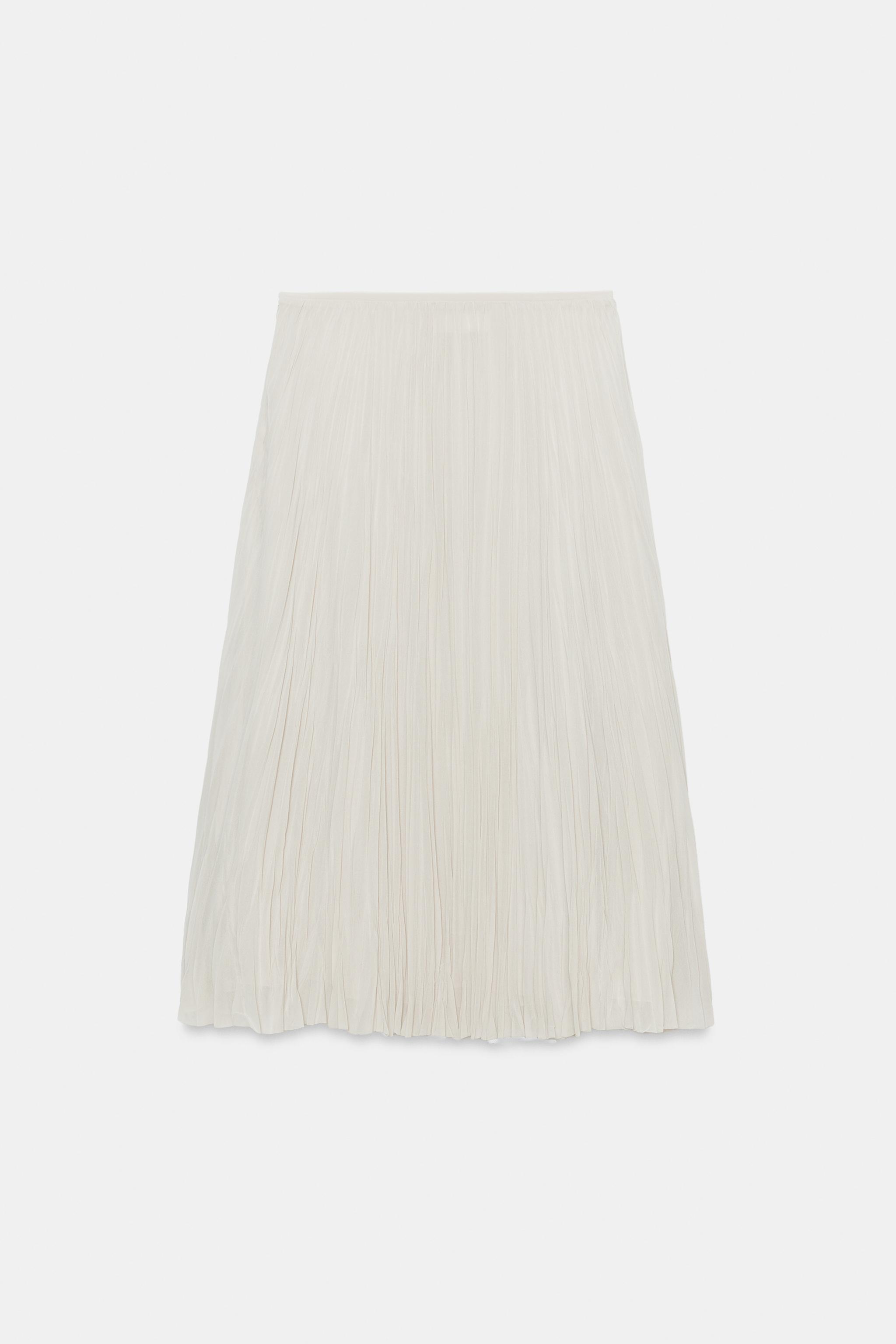 Zara ZW COLLECTION PİLİLİ MİDİ ETEK görsel 6