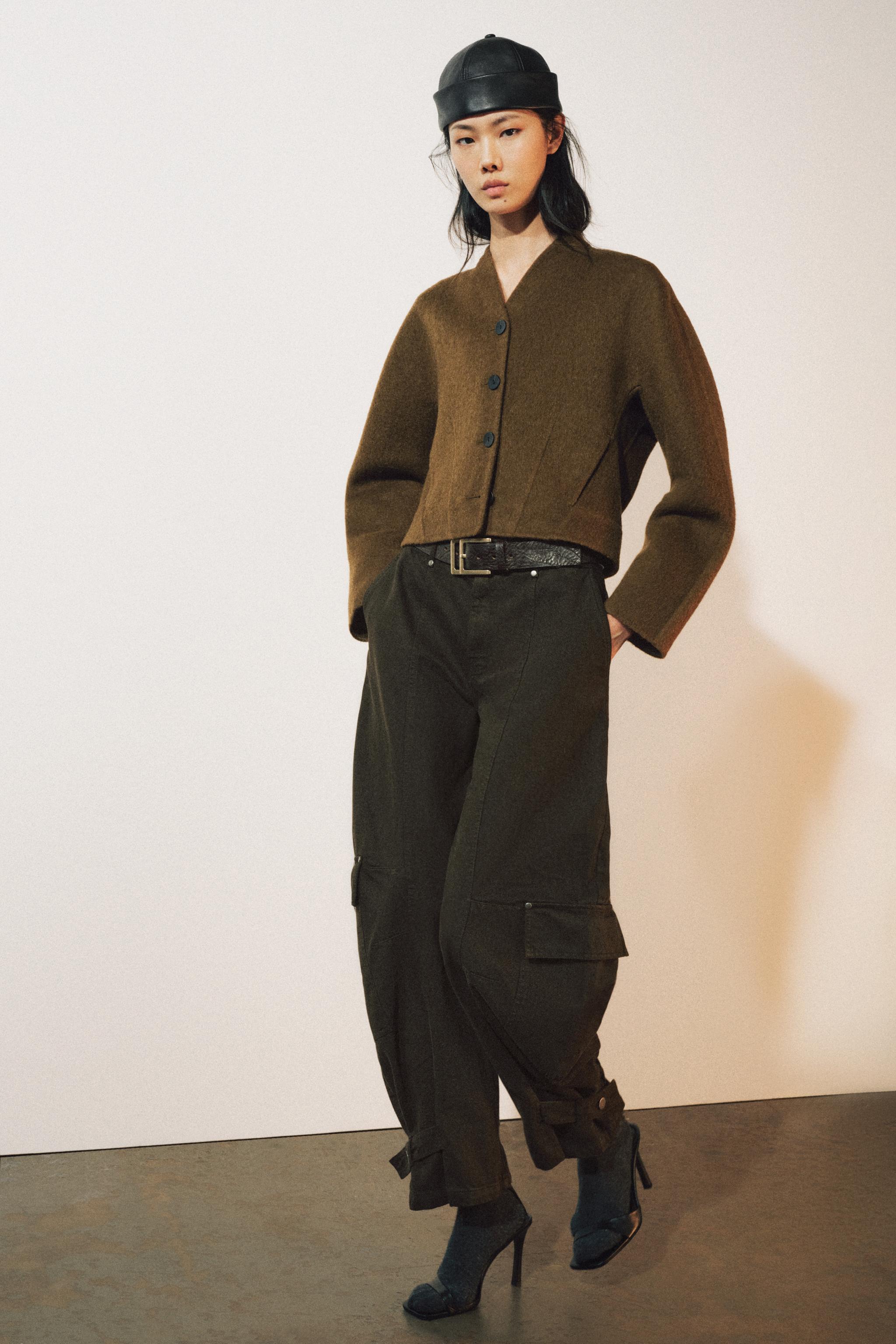 Zw Collection Wool Blend Cropped Jacket by Zara