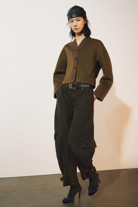 Zara ZW COLLECTION 羊毛短版外套 - 中卡其色 - 圖片 0
