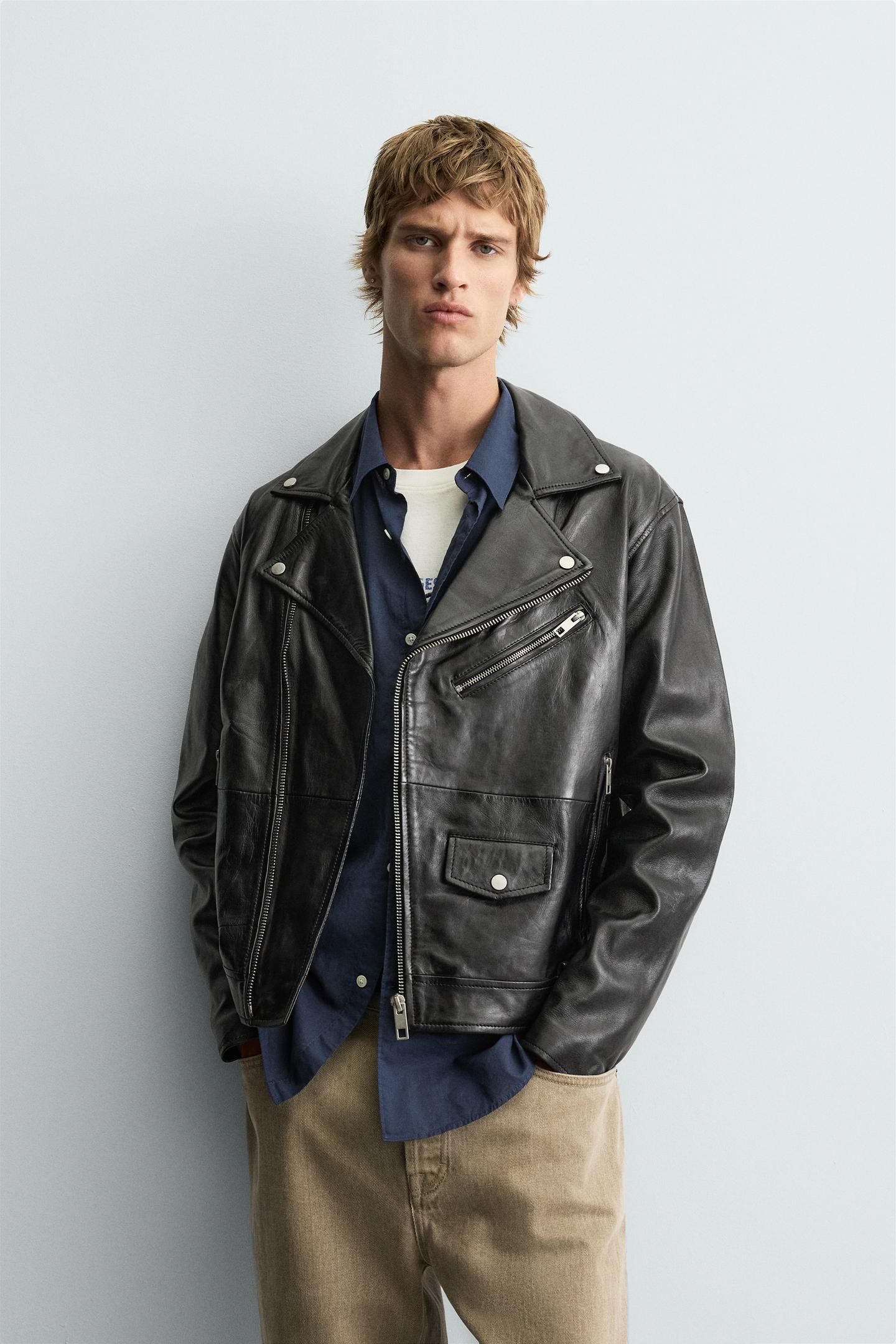 LEATHER BIKER JACKET