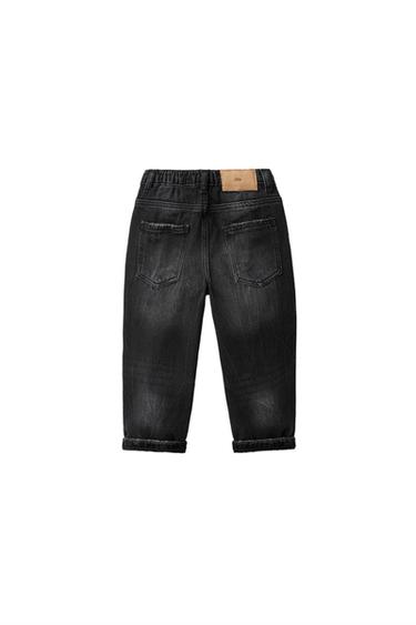 DISTRESSED STRAIGHT-LEG JEANS — Dark gray 2