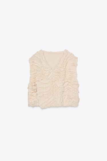 GILET DOPPIOPETTO CON TEXTURE X FANGLU LIN - Écru di Zara