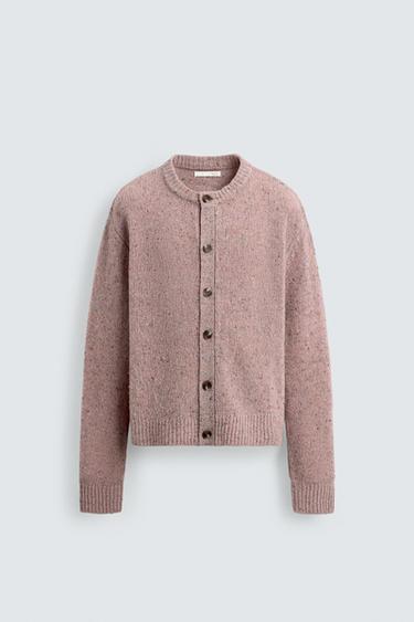 WOOL BLEND BOTONATO CARDIGAN - Pink by Zara