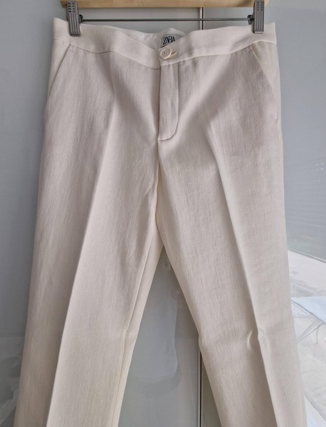 LOW RISE LINEN BLEND TROUSERS - Image 2