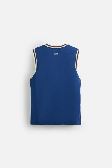 CONTRAST VARSITY TANK TOP - Blue by Zara - Image 8