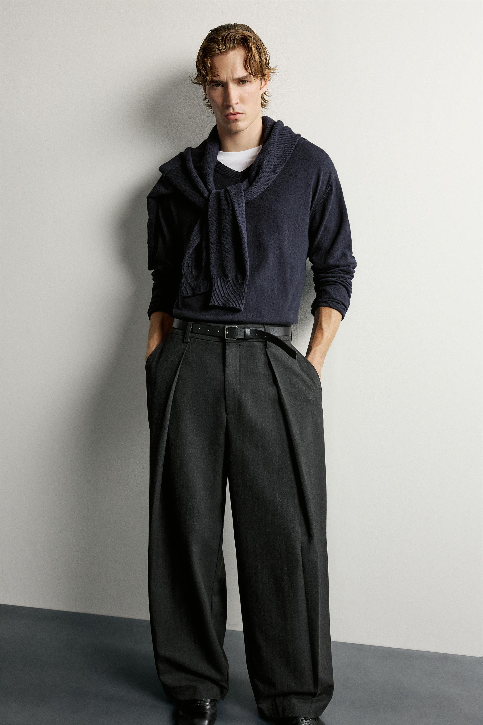 PLEATED RELAXED-FIT PANTS