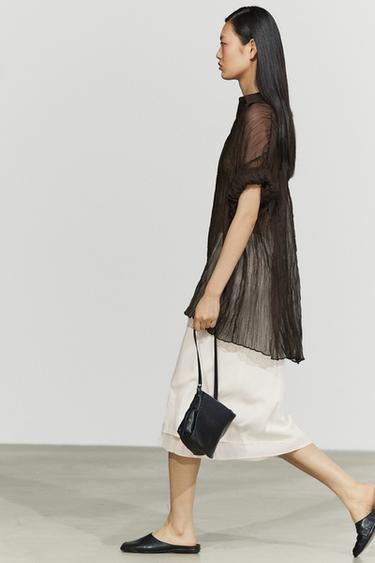 Zara Total look pleated shirt - Brown